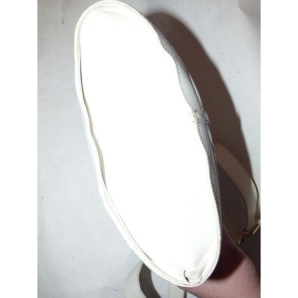 Gucci Vintage White Bucket Bag Small G Logo Coated Canvas And White Leather - Picture 11 of 12